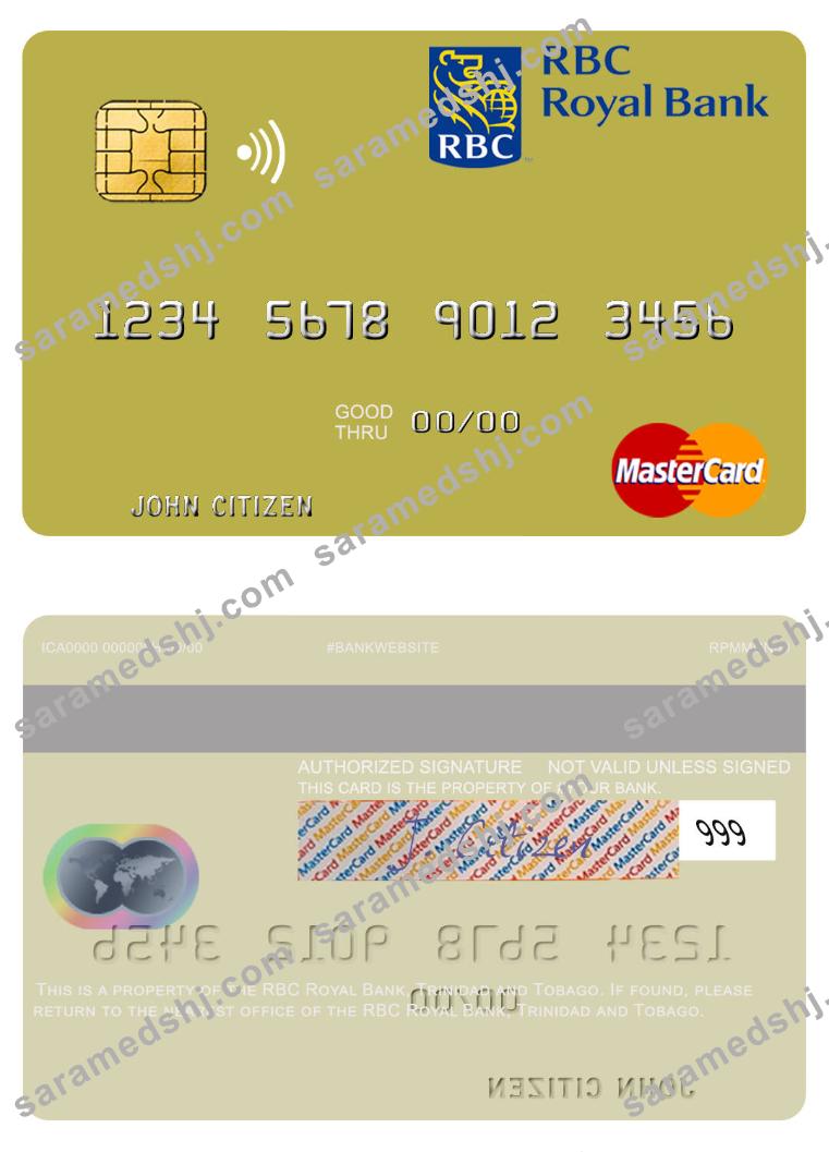 Trinidad and Tobago RBC Royal Bank mastercard